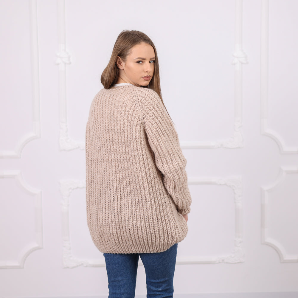One available in size 2XL, English Rib Alpaca Cardigan with Buttons, Lightweight  Coat T2080