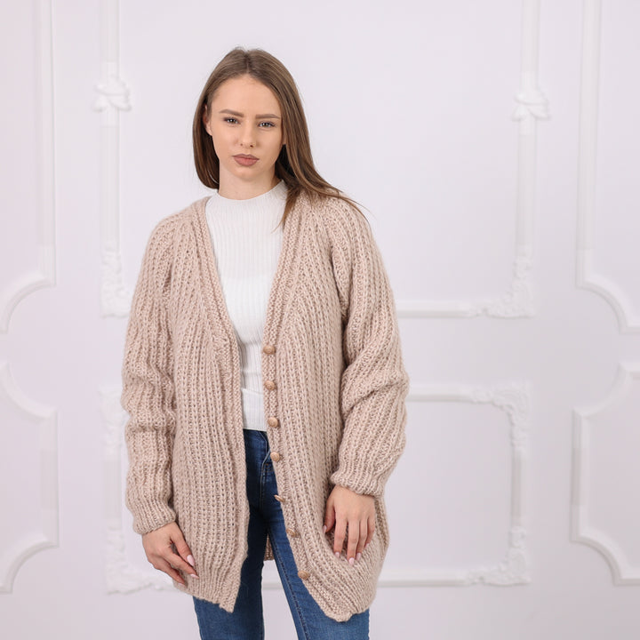 One available in size 2XL, English Rib Alpaca Cardigan with Buttons, Lightweight  Coat T2080