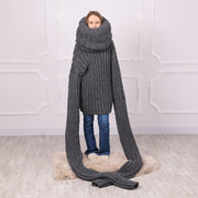 30-Strand Chunky Wool Sweater – Hand-Knitted Oversized Pullover in 100% Soft Wool T2094