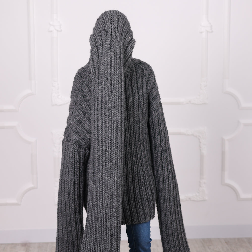 30-Strand Chunky Wool Sweater – Hand-Knitted Oversized Pullover in 100% Soft Wool T1304 (Copy)