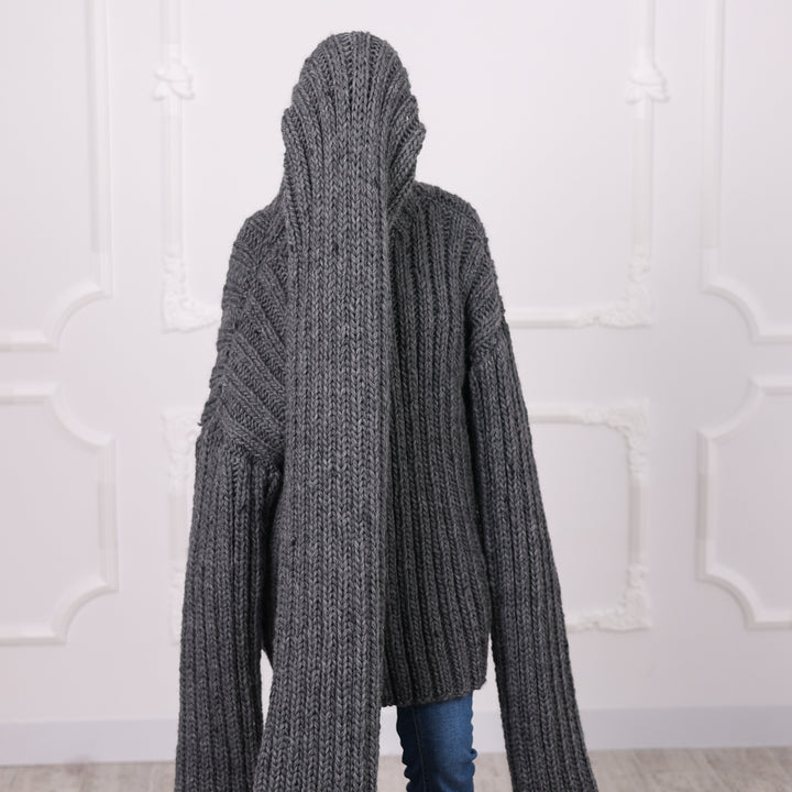30-Strand Chunky Wool Sweater – Hand-Knitted Oversized Pullover in 100% Soft Wool T1304 (Copy)