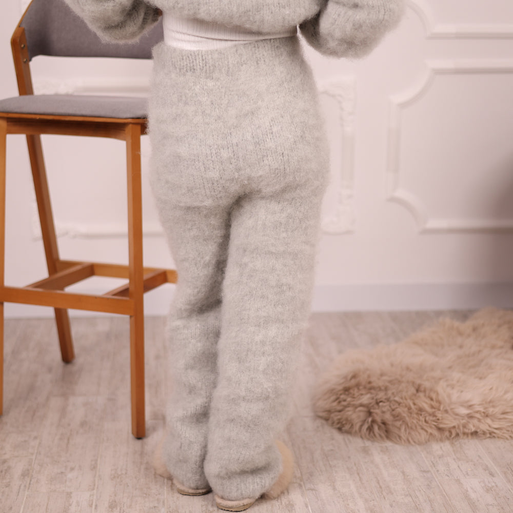 Kid Mohair Sweater and Pants Set, Fluffy Knit, Oversized Loungewear T2135