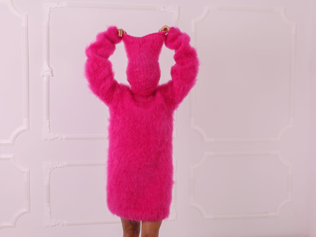 Pink French Kid Mohair Sweater Dress T2322