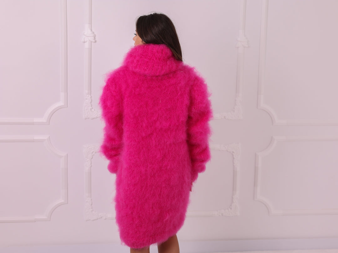 Pink French Kid Mohair Sweater Dress T2322