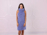 Blue Longhaired Mohair Sleeveless Sweater Dress T2320