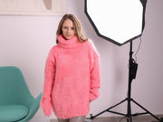 Pink Kid Mohair Turtleneck Sweater T2379