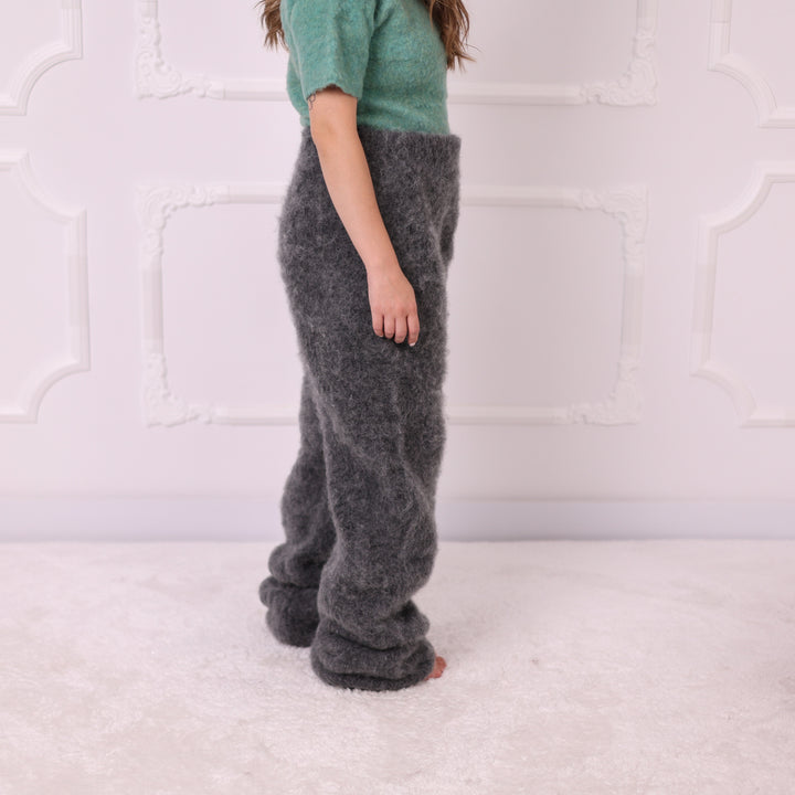 Gray kid mohair pants T2395 side view
