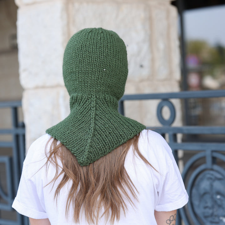 Green handmade 100% soft wool balaclava T2428 photo 3