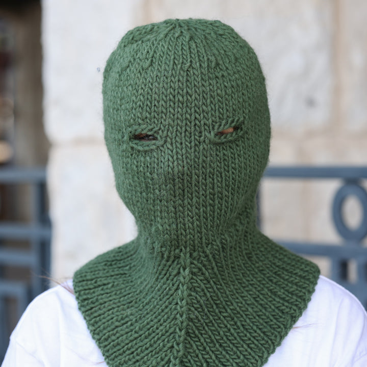 Green handmade 100% soft wool balaclava T2428 photo 5