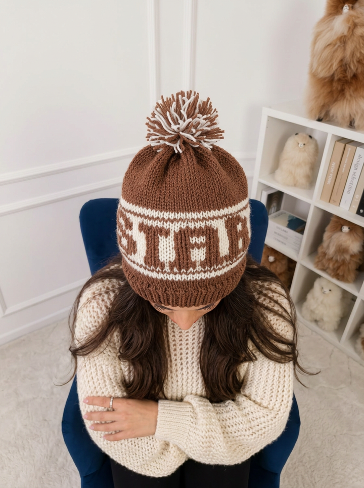 Personalized Wool Hat with , Custom Name Beanie, Personalised knitwear  H2