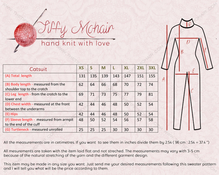 English Rib Wool Catsuit with Zippered Crotch, Chunky Hand-Knit Full Body Overall T2058