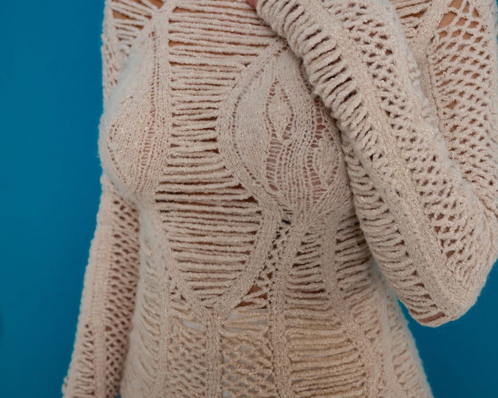 Mohair Crochet Blouse with Real Pearls – Handcrafted Bridal Bustier Top T996