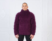 Langhaar Suri Alpaka Pullover – Flauschiger Lama-Woll Handstrickpullover T989M