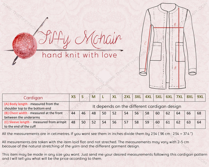 Chunky Suri Alpaca Coat – Hand Knitted Fluffy Long Haired Cardigan T1088