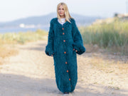 Chunky Suri Alpaka Mantel – Handgestrickte flauschige Langhaar Strickjacke T1088