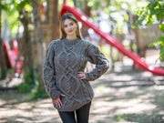 Pull en laine de yak 12 brins, tricoté main, épais, doux et chaud, moelleux, T1207