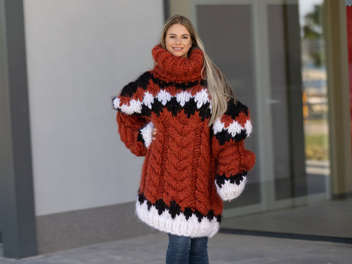 Icelandic Mohair Sweater – 4 kg 15-Strand Hand-Knitted Chunky Nordic Pullover T1263
