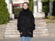 Black 1-Strand Suri Alpaca Merino Turtleneck T1272