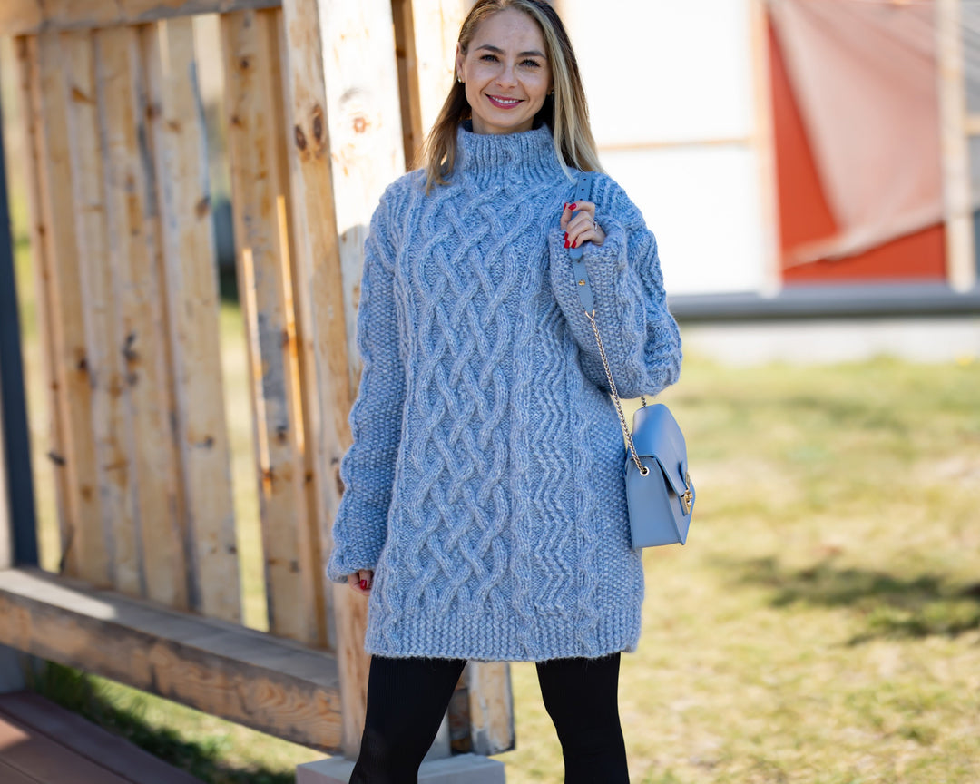 One available in size 4XL , Baby Alpaca Cable knit sweater  T1300