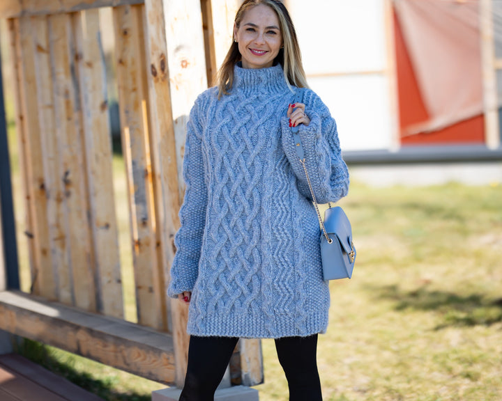 One available in size 4XL , Baby Alpaca Cable knit sweater  T1300