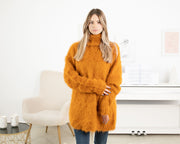 Haariger Suri Alpaka Pullover, Langhaariger Weicher Wollpullover T1328