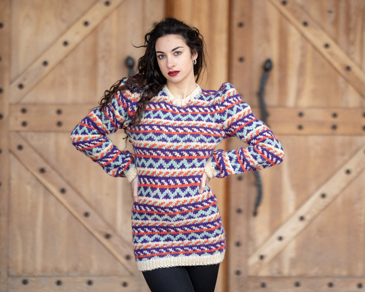 One available Lopi Wool Sweater, Icelandic Hand KNitted Sweater  in size S T431