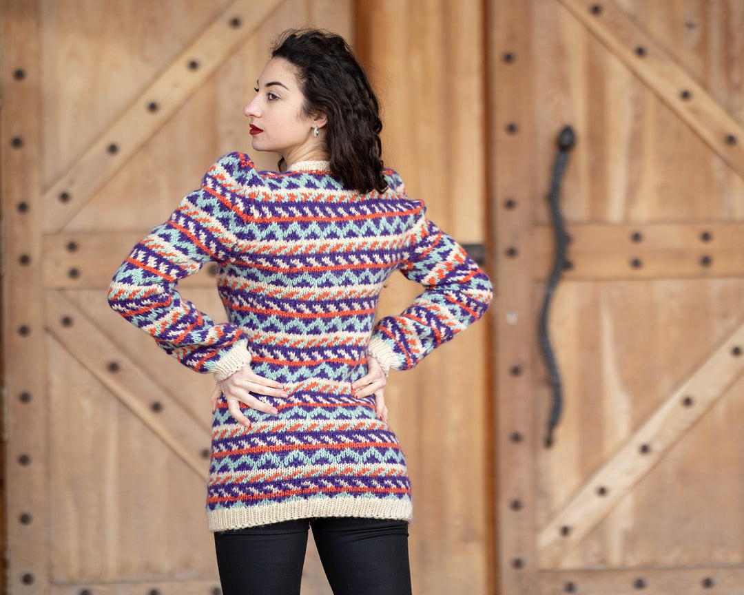 One available Lopi Wool Sweater, Icelandic Hand KNitted Sweater  in size S T431