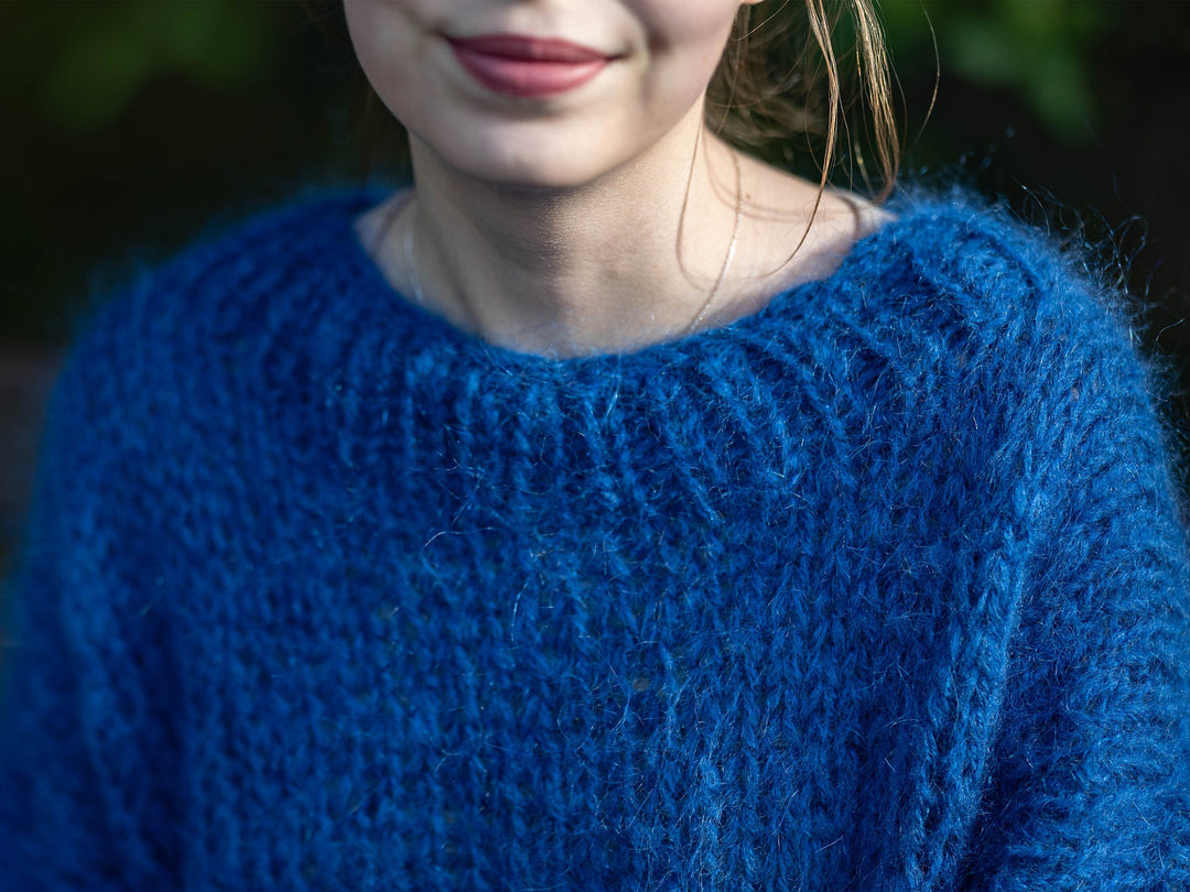KNITTING PATTERN f - loose knit sweater easy to knit - soft mohair - digital download (PDF)