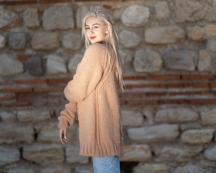 One available in size 6XL, 12 strands Baby Alpaca and Merino Yarn Sweater T1412