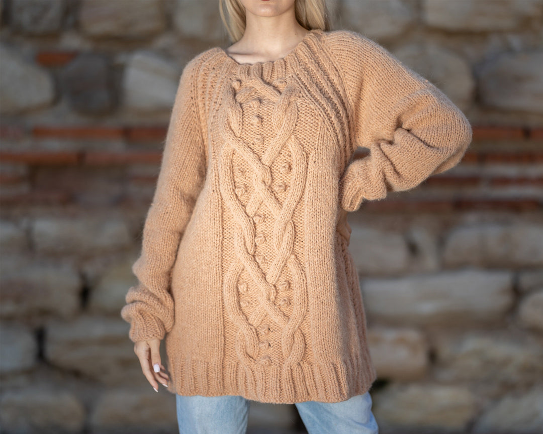 One available in size 6XL, 12 strands Baby Alpaca and Merino Yarn Sweater T1412