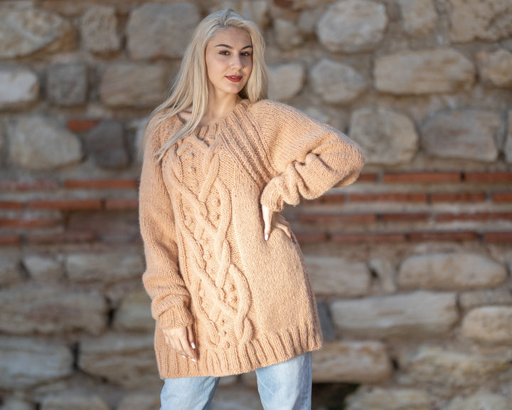 One available in size 6XL, 12 strands Baby Alpaca and Merino Yarn Sweater T1412