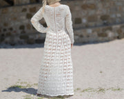Une robe de mariée en crochet faite main, taille L, style bohème