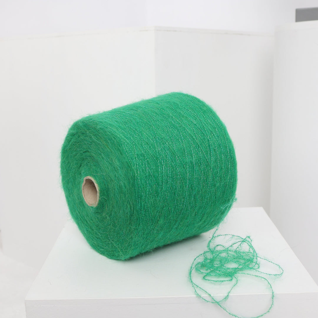 Green Alpaca Wool Yarn Cone: Knitting, Weaving, Crochet (100g/3.52oz)