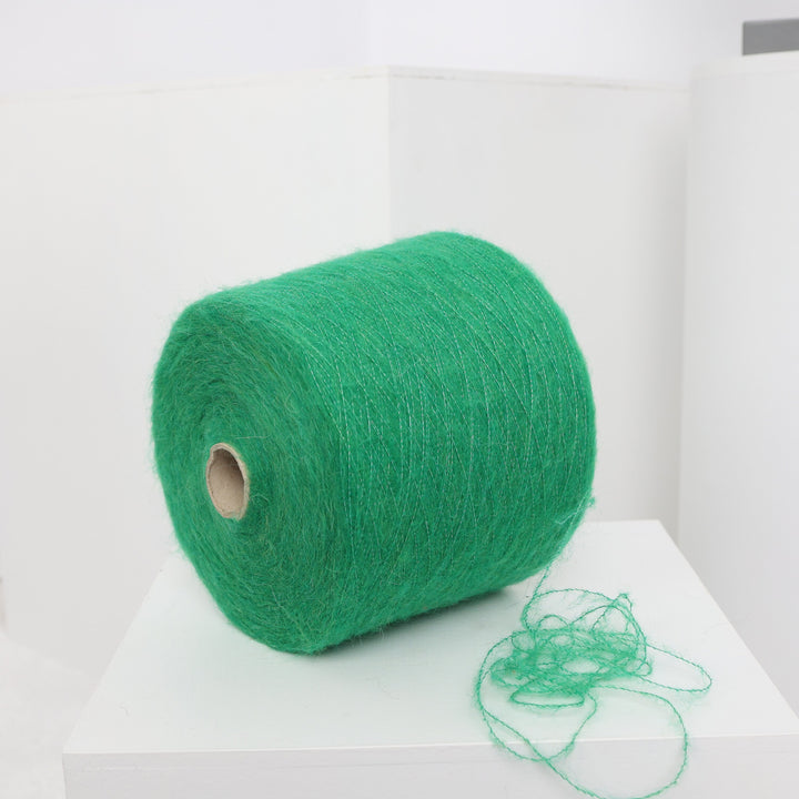 Green Alpaca Wool Yarn Cone: Knitting, Weaving, Crochet (100g/3.52oz)