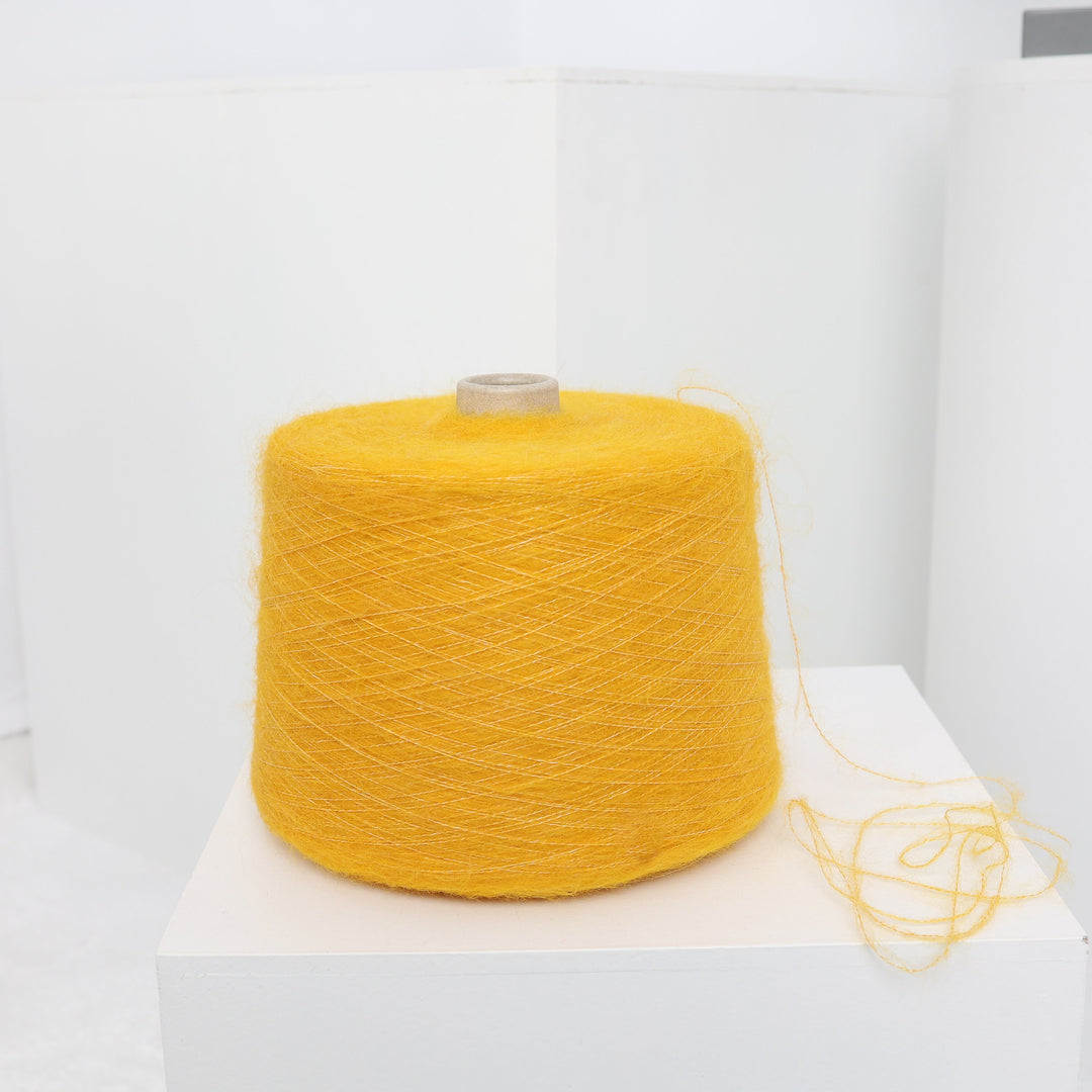 Yellow Alpaca Wool Yarn Cone: Knitting, Crochet, Weaving (100g/3.52oz)