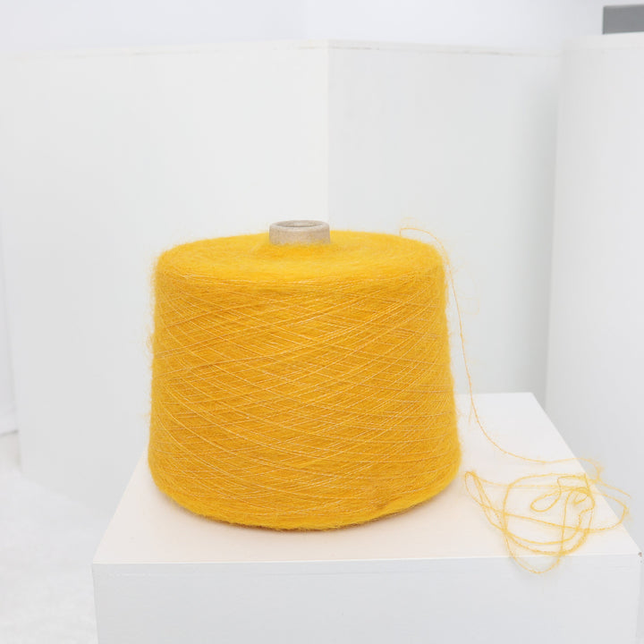 Yellow Alpaca Wool Yarn Cone: Knitting, Crochet, Weaving (100g/3.52oz)