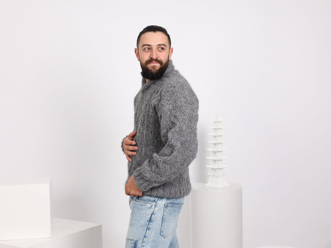 One available in size XL, Alpaca Superfine Shawl Neck Jumper T1640