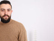 Pull angora beige homme – Doux, moelleux, tricot exclusif T1609