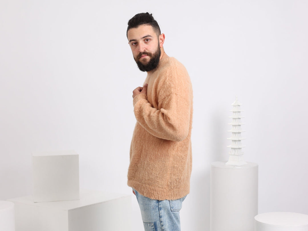 Hand-Knitted Men’s Alpaca Sweater – Extra Soft Wool Jumper T1561