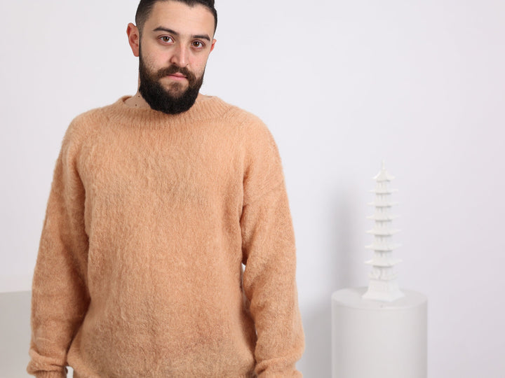 Hand-Knitted Men’s Alpaca Sweater – Extra Soft Wool Jumper T1561