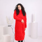 Un disponible en taille 2XL, robe-pull en alpaga moelleuse et duveteuse T1638