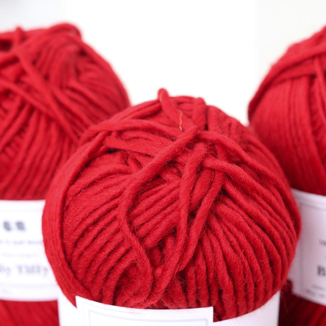 Super Bulky Brick Red Wool Yarn: Chunky Jumbo Knitting, Felting