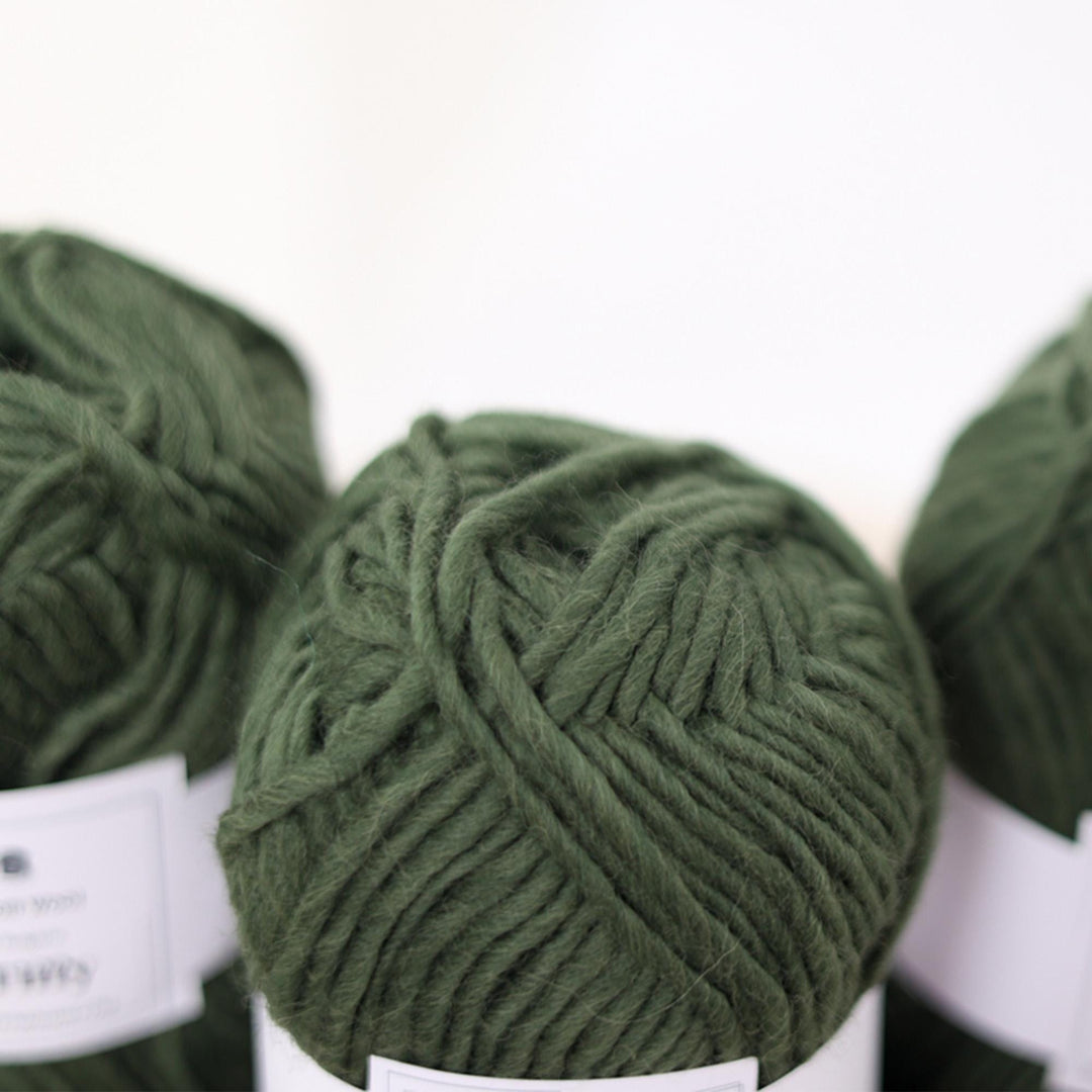 100 %  Dark Olive Green Wool yarn
