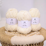 Super Bulky Soft Wool Yarn: Elfenbeinweiß, Strickgewicht #6