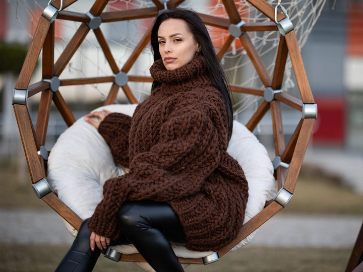 Super Bulky Brown Wool Yarn: Chunky Knitting, Felting, Weaving