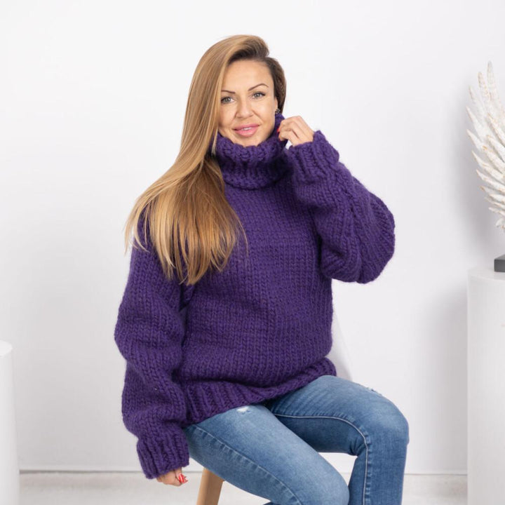 Super Bulky Purple Wool Yarn: Chunky Jumbo Knitting, Felting