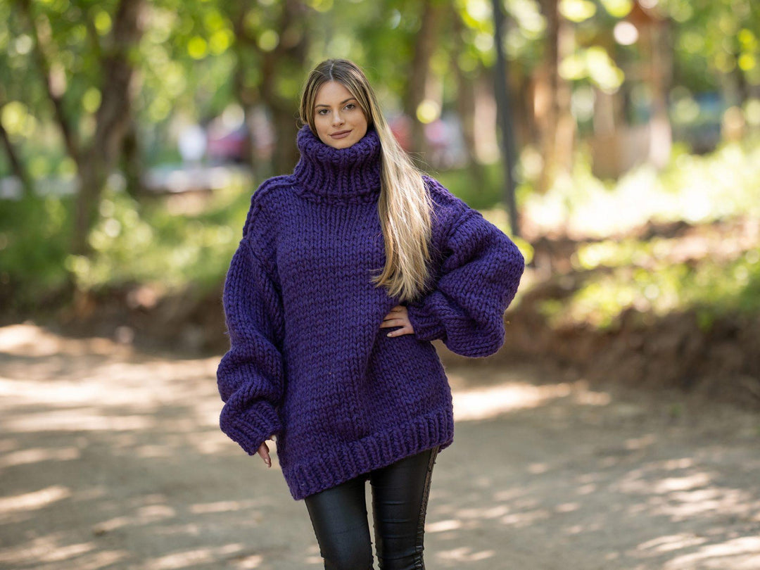 Super Bulky Purple Wool Yarn: Chunky Jumbo Knitting, Felting