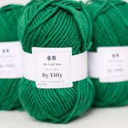 Bright Green Chunky Wool Yarn - 100g Ball