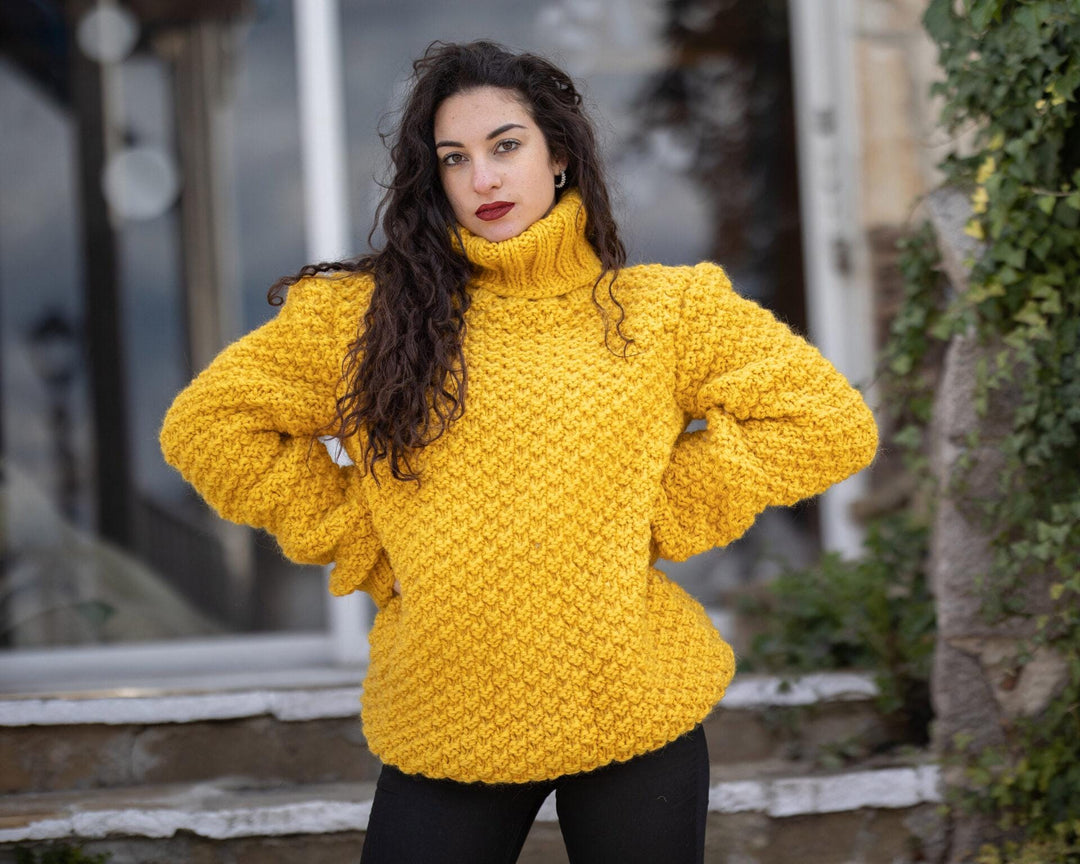 Sunshine Yellow Wool Yarn: Aran Worsted Weight, Soft & Warm
