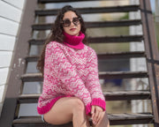 Un disponible en taille 3XL, pull islandais en alpaga et mérinos – Pull nordique tricoté main T1774